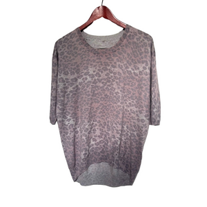 Aritzia Wilfred Cashmere Silk Blend Animal Print Sweater